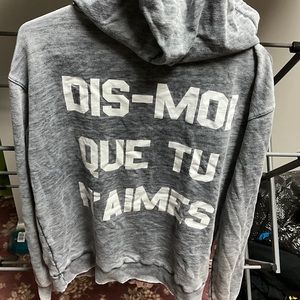 WILDFOX gray medium Dis-Moi-Que tu N'aimes hoodie